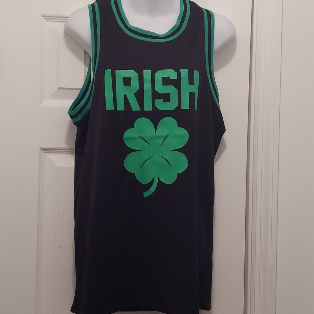 St.Patricks Day silk screen basketball tank top